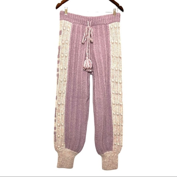 NWT LOVESHACKFANCY Jogger Chunky Bauble Knit Ribbed Alpaca/Wool Lounge Pants M - Picture 5 of 16